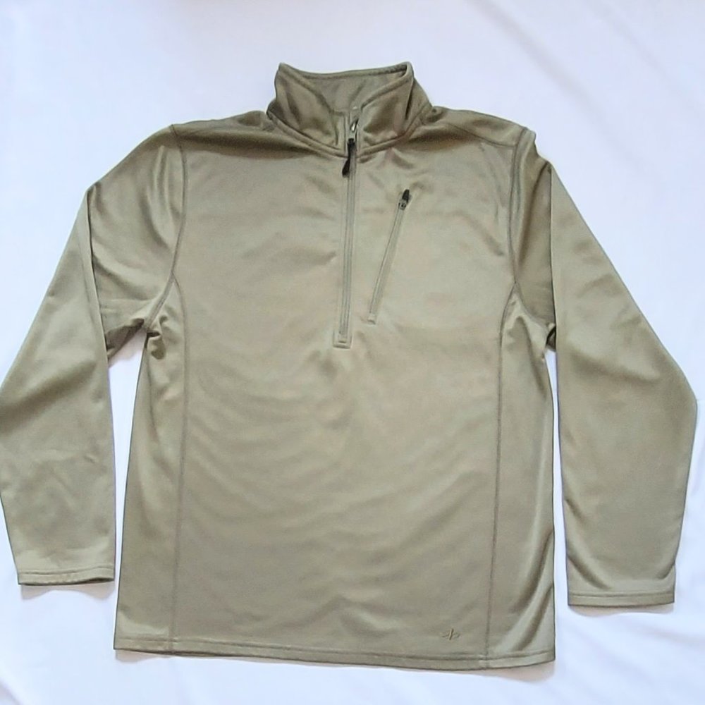 NordicTrack NT Dri  1/4 Zip Long Sleeve Fleece Lined Green Pullover Mens Sz Med